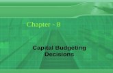 Chapter - 8 Capital Budgeting Decisions. 2 Chapter Objectives Understand the nature and importance of investment decisions. Distinguish between discounted.