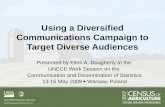 Using a Diversified Communications Campaign to Target Diverse Audiences Presented by Ellen A. Dougherty at the UNECE Work Session on the Communication.