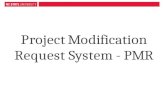 Project Modification Request System - PMR. Main Menu.