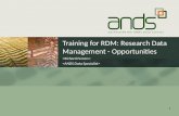 Training for RDM: Research Data Management - Opportunities 1.
