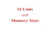 1 SI Units and Memory Sizes. 2 SI Units: IEEE adopted the International System of Units in 1965 proposed in France 1960 (Systeme International d’Unites)