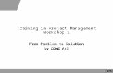 Training in Project Management Workshop 1 From Problem to Solution by COWI A/S.