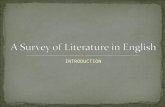 INTRODUCTION. The aim of this course is to introduce students to the main literary periods, movements and authors of the English –speaking cultures, as.