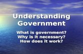 Understanding Government What is government? Why is it necessary? How does it work?