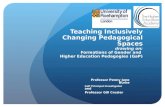 Teaching Inclusively Changing Pedagogical Spaces drawing on: Formations of Gender and Higher Education Pedagogies (GaP) Professor Penny Jane Burke GaP.