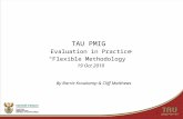 1 TAU PMIG Evaluation in Practice “Flexible Methodology” 19 Oct 2010 By Barrie Kroukamp & Cliff Matthews.
