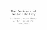 The Business of Sustainability Professor Wayne Hayes V. 0.4, Build #6 4/8/2014.