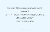 © 2008 by Prentice Hall1-1 Human Resource Management Week 1 STRATEGIC HUMAN RESOURCE MANAGEMENT: AN OVERVIEW.