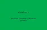 Section 2 The Basic Elements of Personal Finance.