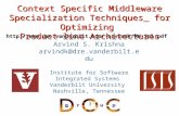 Context Specific Middleware Specialization Techniques for Optimizing Product-line Architectures Arvind S. Krishna arvindk@dre.vanderbilt.edu Institute.