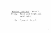Joseph Andrews: Book 3 Story, Text and Critical Analysis Dr. Sarwet Rasul.
