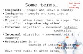 Population Migration Population Migration (Where are people moving from and where are they moving to? Why? What are the effects of this movement?) 1.