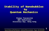 Stability of Nanobubbles by Quantum Mechanics Thomas Prevenslik QED Radiations Discovery Bay, Hong Kong 1 Topical Problems of Fluid Mechanics - Institute.