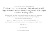 RFAD LAB, YONSEI University 4 January 2010 / Vol. 18, No. 1 / OPTICS EXPRESS 96 Vertical p-i-n germanium photodetector with high external responsivity.