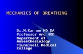 MECHANICS OF BREATHING Dr.M.Kannan MD DA Professor And HOD Department of Anaesthesiology Tiunelveli Medical College.