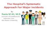 The Hospital’s Systematic Approach For Major Incidents 1.Define a Major Incident 2.Describe the purpose of the Major Incident Plan 3.Understand the phases.