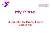 My Plate A Guide to Daily Food Choices!. What’s on Your Plate? VEGETABLES FRUITS GRAINS PROTEINS.