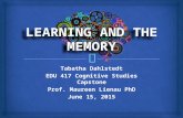 Tabatha Dahlstedt EDU 417 Cognitive Studies Capstone Prof. Maureen Lienau PhD June 15, 2015.