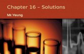 Chapter 16 – Solutions Mr.Yeung. Lesson 5 - Objectives Take up questions Dilutions (Super important)!