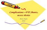 Complications –V-P Shunts, access device Anne Aspin 2010.