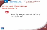 © Copyright Pearson Prentice Hall Measurements and Their Uncertainty > Slide 1 of 48 Using and Expressing Measurements How do measurements relate to science?