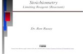 Stoichiometry Limiting Reagent (Reactant) Dr. Ron Rusay.
