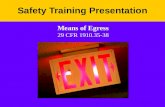Safety Training Presentation Means of Egress 29 CFR 1910.35-38.