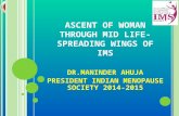 ASCENT OF WOMAN THROUGH MID LIFE- SPREADING WINGS OF IMS DR.MANINDER AHUJA PRESIDENT INDIAN MENOPAUSE SOCIETY 2014- 2015.