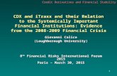 1 CDX and iTraxx and their Relation to the Systemically Important Financial Institutions: Evidence from the 2008-2009 Financial Crisis Giovanni Calice.