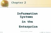 2.1 © 2006 by Prentice Hall Prepared by Mehmet Islamoglu 2 Chapter Information Systems in the Enterprise Enterprise Information Systems in the Enterprise.