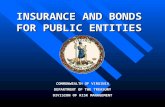 INSURANCE AND BONDS FOR PUBLIC ENTITIES COMMONWEALTH OF VIRGINIA DEPARTMENT OF THE TREASURY DIVISION OF RISK MANAGEMENT.