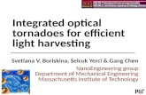 Integrated optical tornadoes for efficient light harvesting Svetlana V. Boriskina, Selcuk Yerci & Gang Chen NanoEngineering group Department of Mechanical.