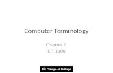 Computer Terminology Chapter 2 CIT 1100. History of Computers First known device used to compute was the Abacus 3000 BC 1617 John Napier created a crude.