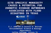SITE-SPECIFIC MORBIDITY CAUSES & POTENTIAL FOR ZOONOTIC DISEASE OUTBREAKS ASSOCIATED WITH FLOOD DISASTERS IN TEXAS E.J. HANFORD & Carroll W. Bottoms Environmental.