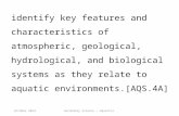 Identify key features and characteristics of atmospheric, geological, hydrological, and biological systems as they relate to aquatic environments.[AQS.4A]