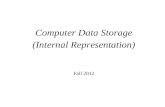 Computer Data Storage (Internal Representation) Fall 2012.