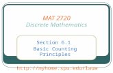 MAT 2720 Discrete Mathematics Section 6.1 Basic Counting Principles .