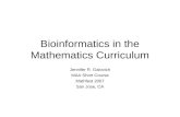 Bioinformatics in the Mathematics Curriculum Jennifer R. Galovich MAA Short Course Mathfest 2007 San Jose, CA.