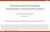 IAcademy The Binomial Probability Distribution and Related Topics Foundational Statistics Lecture 9 Binomial probability distribution and its properties.