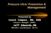 Pressure Ulcer Prevention & Management Presented by Carol Compas, RN, BSN Project Manager (AFMC) Jeff Edwards,RN MDS/RAI Coordinator (OLTC)