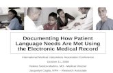 Documenting How Patient Language Needs Are Met Using the Electronic Medical Record International Medical Interpreters Association Conference October 11,