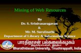 Mining of Web Resources By Dr. S. Srinivasaragavan & Mr. M. Surulinathi Department of Library & Information Science.