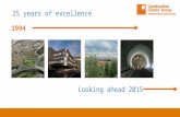 25 years of excellence Looking ahead 2015 1994. Welcome CCG Deputy Chairman - Clive Johnson, Land Securities Deputy Director- Gary O Brien Director -