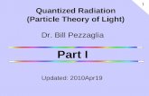 Dr. Bill Pezzaglia Part I Updated: 2010Apr19 Quantized Radiation (Particle Theory of Light) 1.