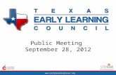 Www.earlylearningtexas.org Public Meeting September 28, 2012.