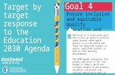 Goal 4 Ensure inclusive and equitable quality education and promote lifelong learning opportunities for all Target by target response to the Education.