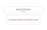Social Choice Session 4 Carmen Pasca and John Hey.
