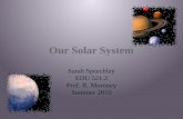 Our Solar System Sarah Speechley EDU 521.2 Prof. R. Moroney Summer 2010.