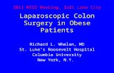 Laparoscopic Colon Surgery in Obese Patients Richard L. Whelan, MD St. Luke’s Roosevelt Hospital Columbia University New York, N.Y. 2011 MISS Meeting,