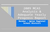 2009 MCAS Analysis & Adequate Yearly Progress Report Mendon – Upton Regional School District.